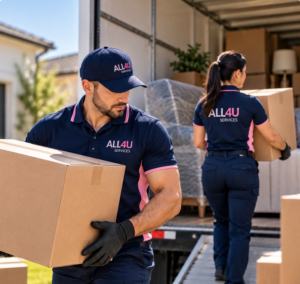 The All4U team loading a moving truck
