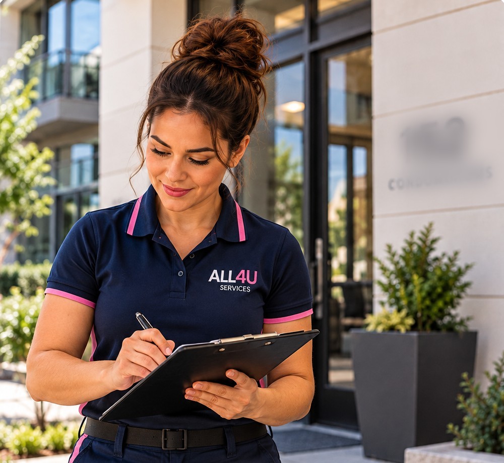 An All4U team member checking a property