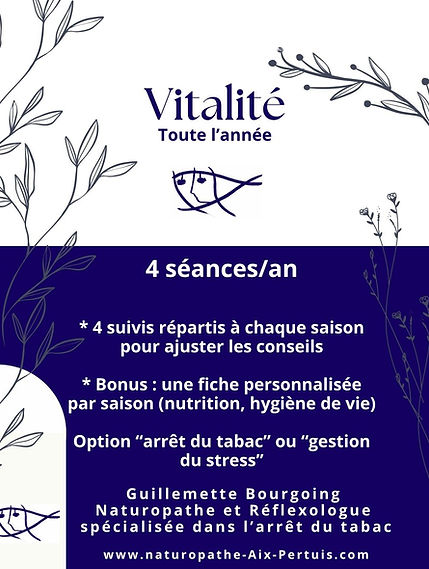 Offre naturopathie Guillemette Bourgoing naturopathe et réflexologue Arrêt du tabac à Vill