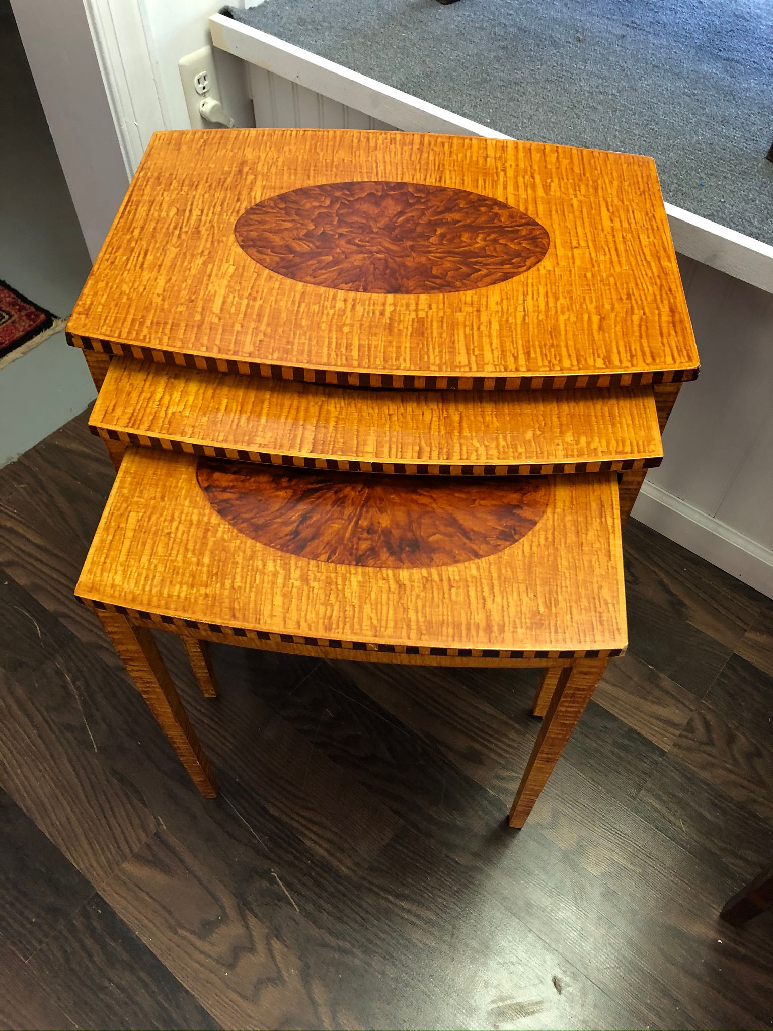 Set of Three Hand-painted Nesting Tables