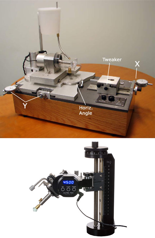 Ultra Tec Fantasy concave faceting machine, Ultra Ted digital V5 mast