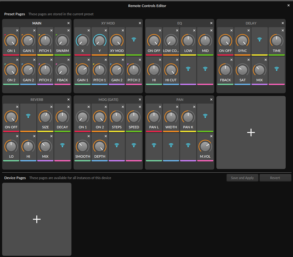 UVI - DRONE. Bitwig control page