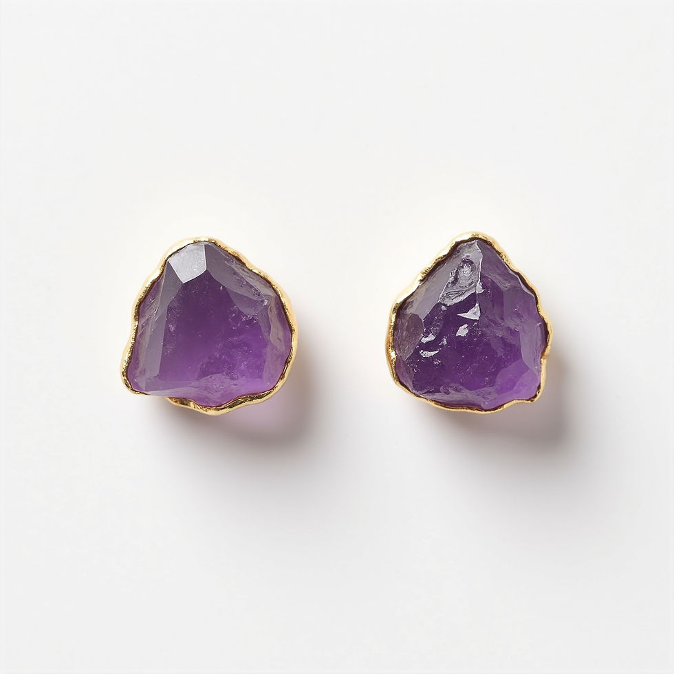 Raw Gemstone Studs