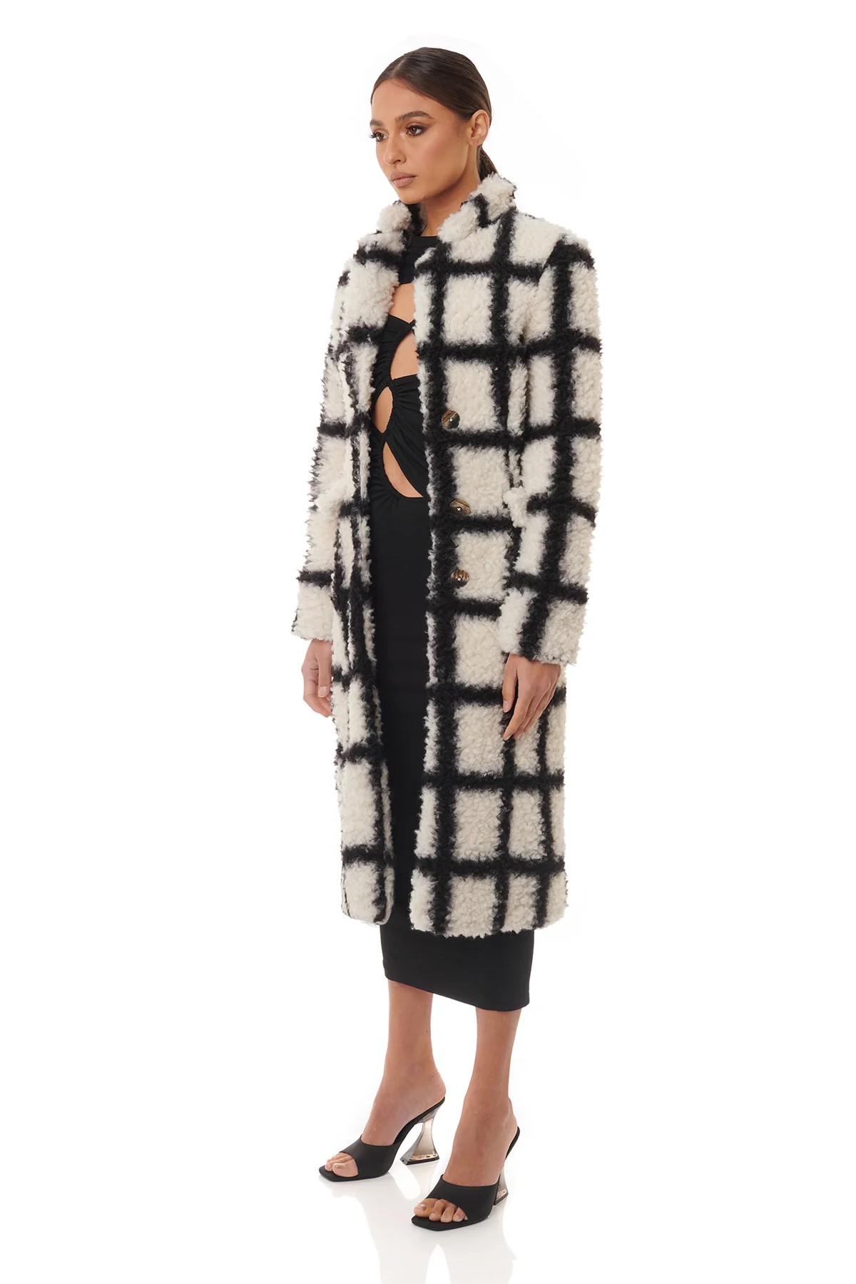 Thumbnail: Claudia Faux Fur Plaid Jacket