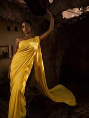 sasaang lugdi dyed by haldi saree