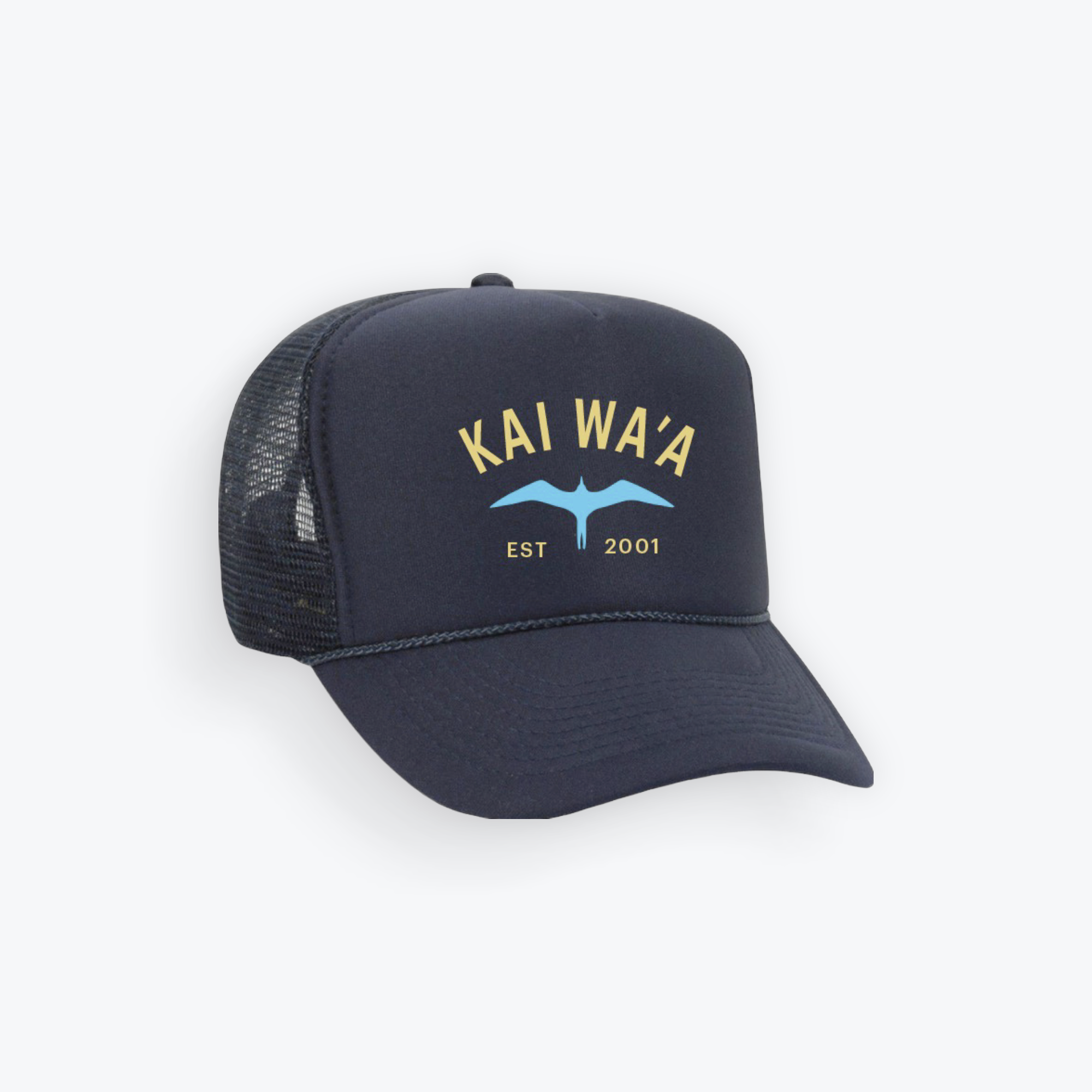Kai Waʻa Black Iwa Trucker Hat