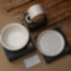 Thumbnail: Chips Inc. Small Plate Bowl and Small Mug Gift Box Unorthodox Roasters Polkadot World Top Down Image Alt View