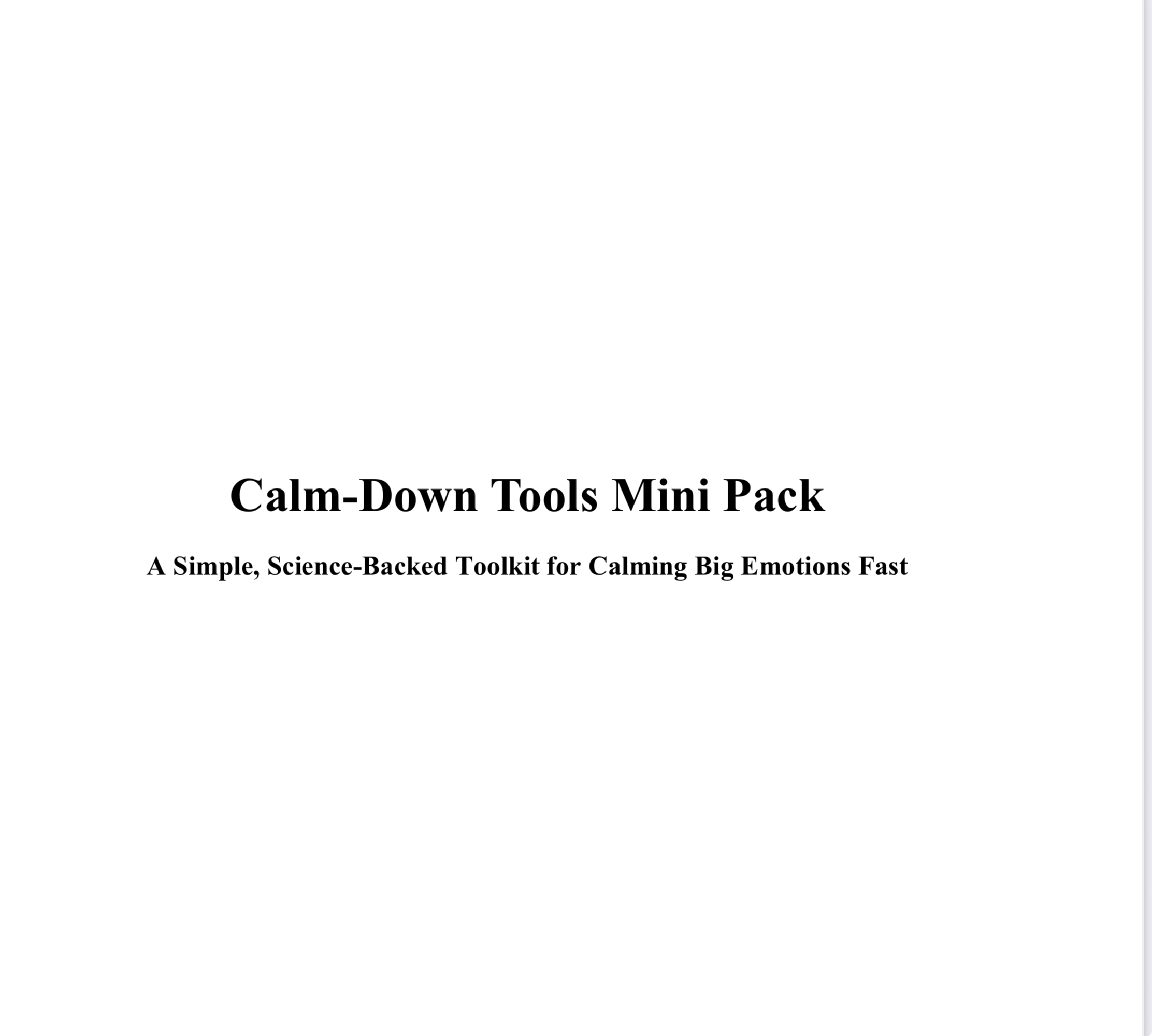 Calm-Down Tools Mini Pack