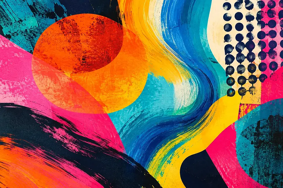 Acrylic Screenprint Mixed Media Art, Made by Hand