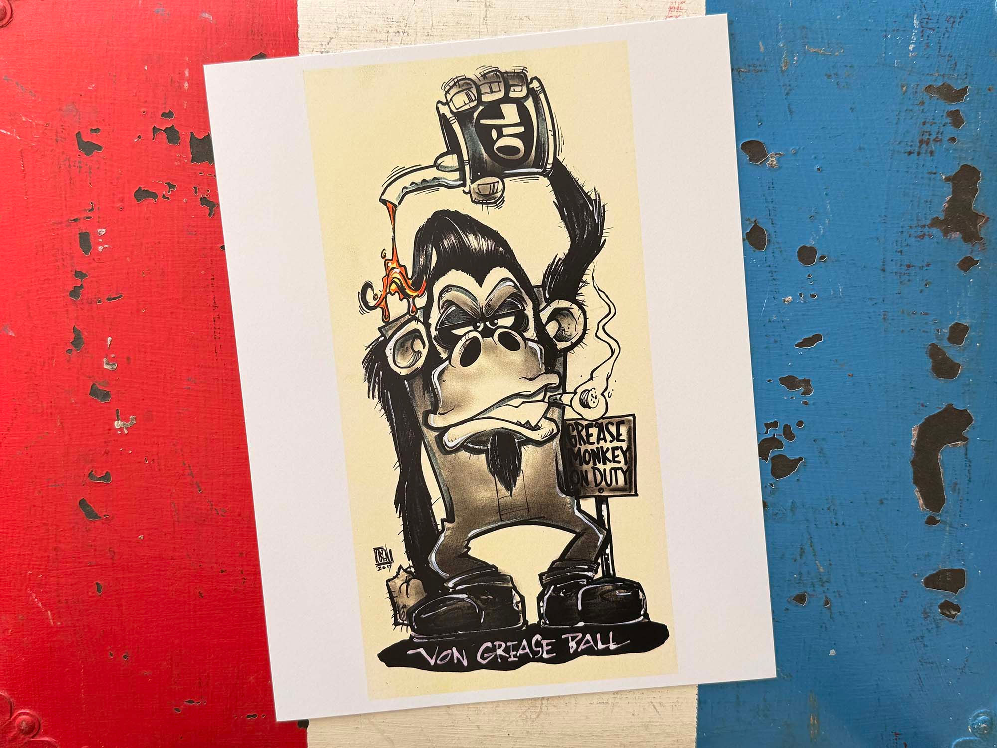 Grease Monkey 8.5 x 11 Color print