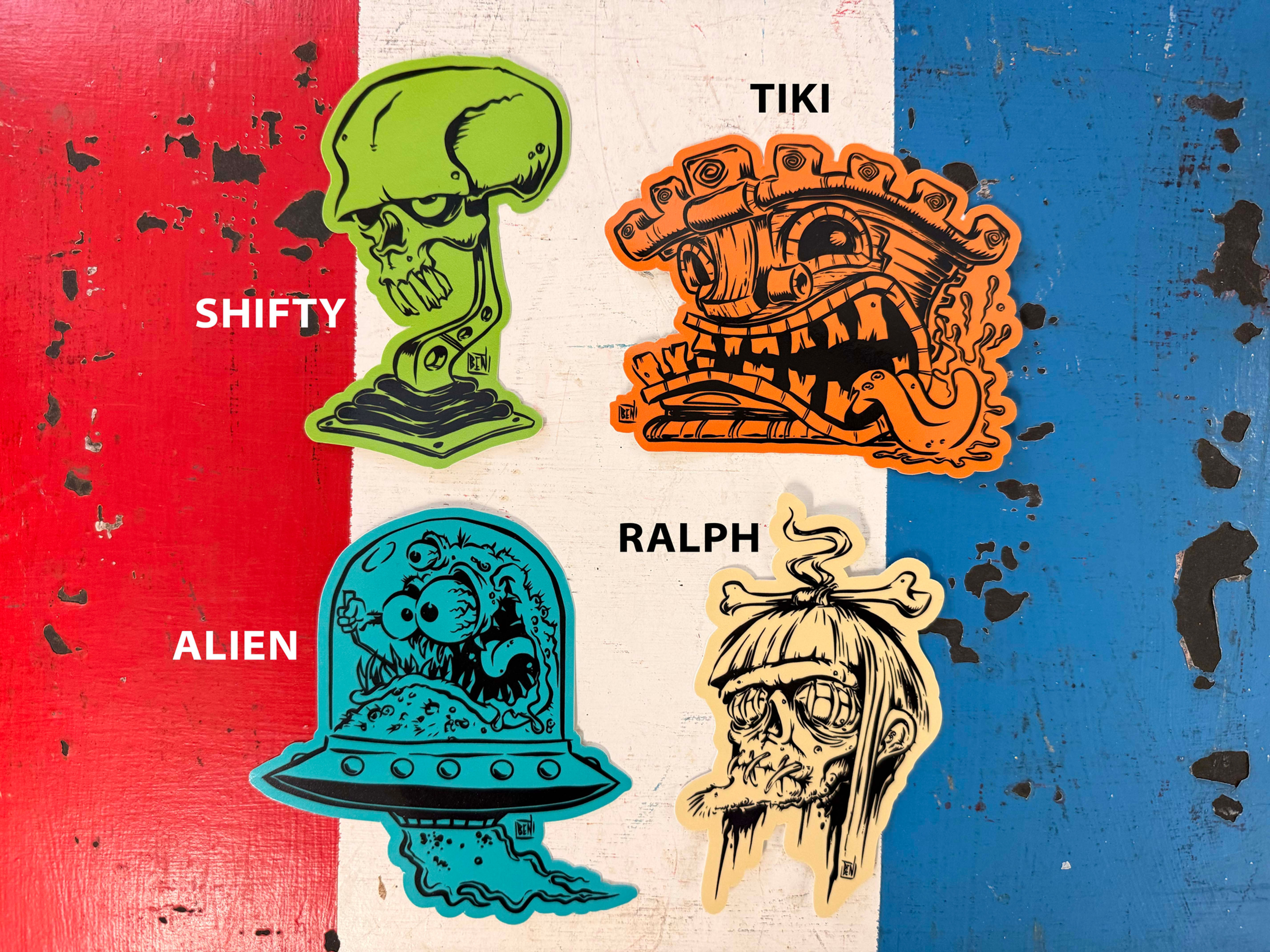 Retro 5' Stickers Individual or 4 pack
