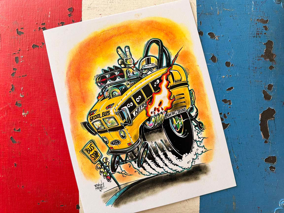 Nitro Skool Bus Racer 8.5 x 11 Color print