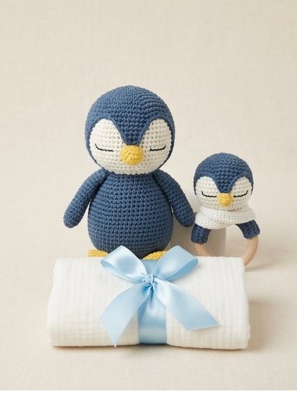 Baby toy blue peguin for sale