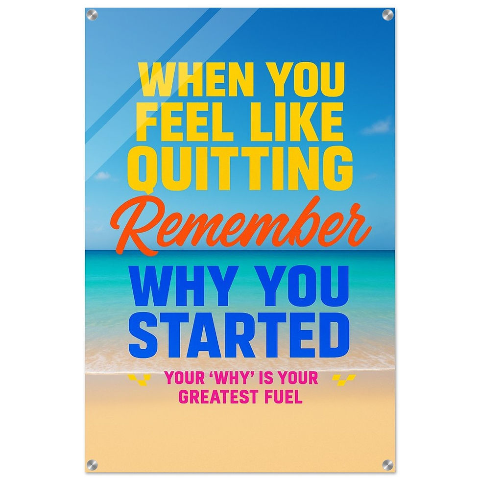 Thumbnail: Acrylic Print - Motivational Wall Art About Quitting and Never Giving Up