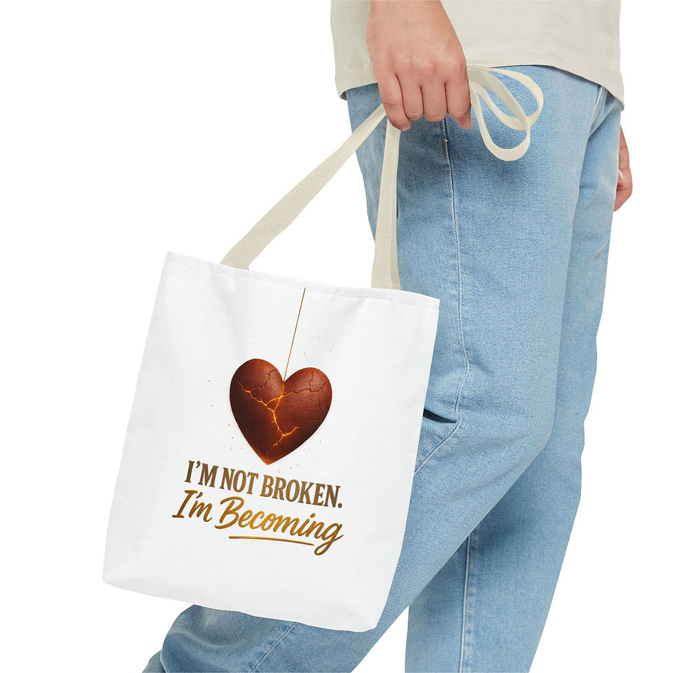 Thumbnail: Heartfelt Tote Bag | I'm Not Broken I'm Becoming | Inspirational Gift