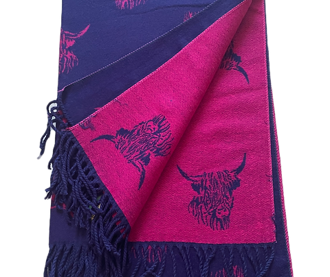 SOFT REVERSIBLE COW SCARF/SHAW