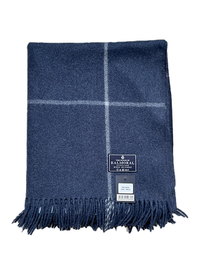 House of Balmoral Wool Blanket,Navy