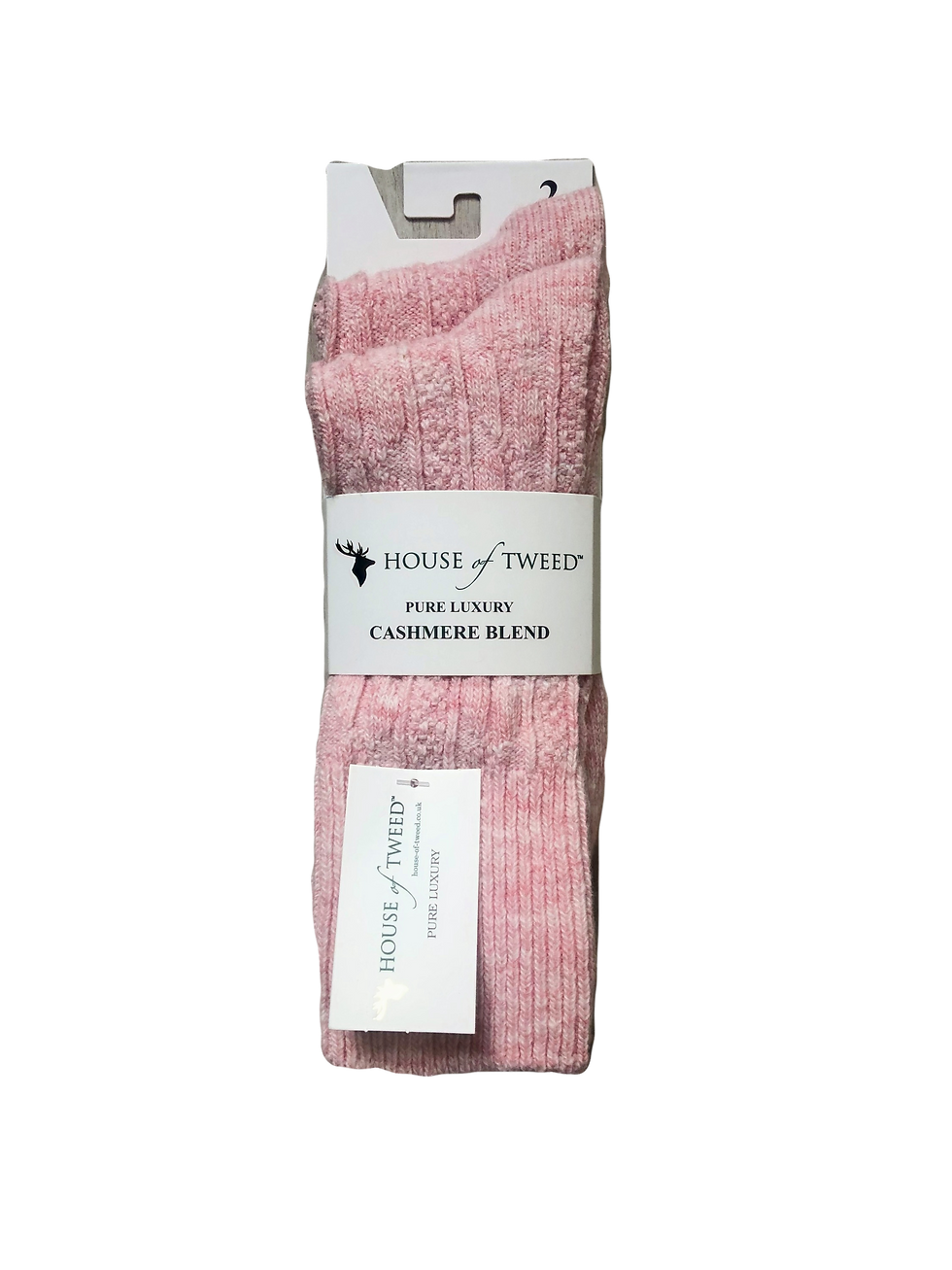 House of Tweed Soft Luxury Cashmere Blend Socks, Pink (2 pairs)