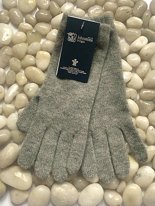 Grey 100% Cashmere Gloves made by Johsntons of Elgin in Scotland