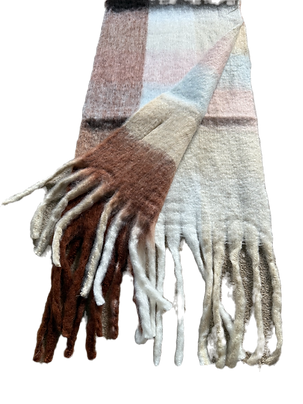 Check lightweight soft blanket scarf