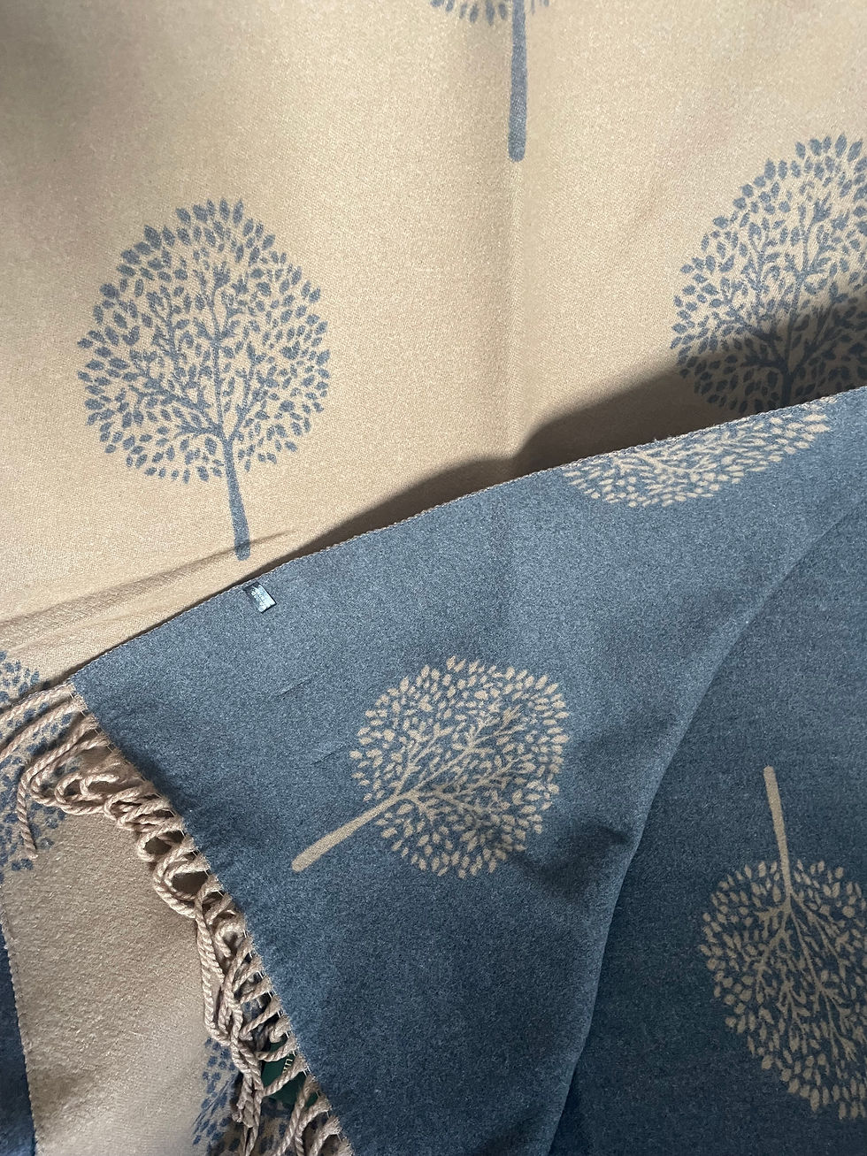 Thumbnail: Tree of Life Tassel Scarf - camel