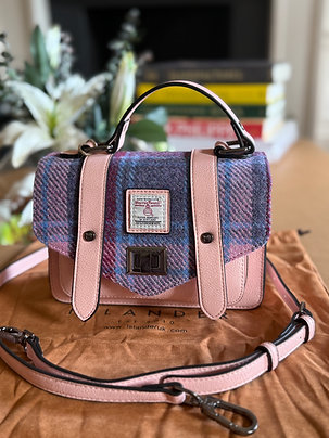 Satchel handbag with Harris Tweed