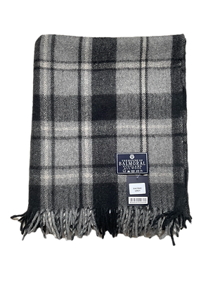 House of Balmoral Wool Blanket, Grey Macrae
