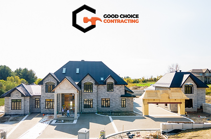 Custom Home Mansion Toronto Design Process Driveway Stone Pool House Good Choice Contracting Logo
