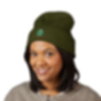 Thumbnail: Embroidered Green Earth Beanie - "Make Earth Great" Cuffed Knit Hat