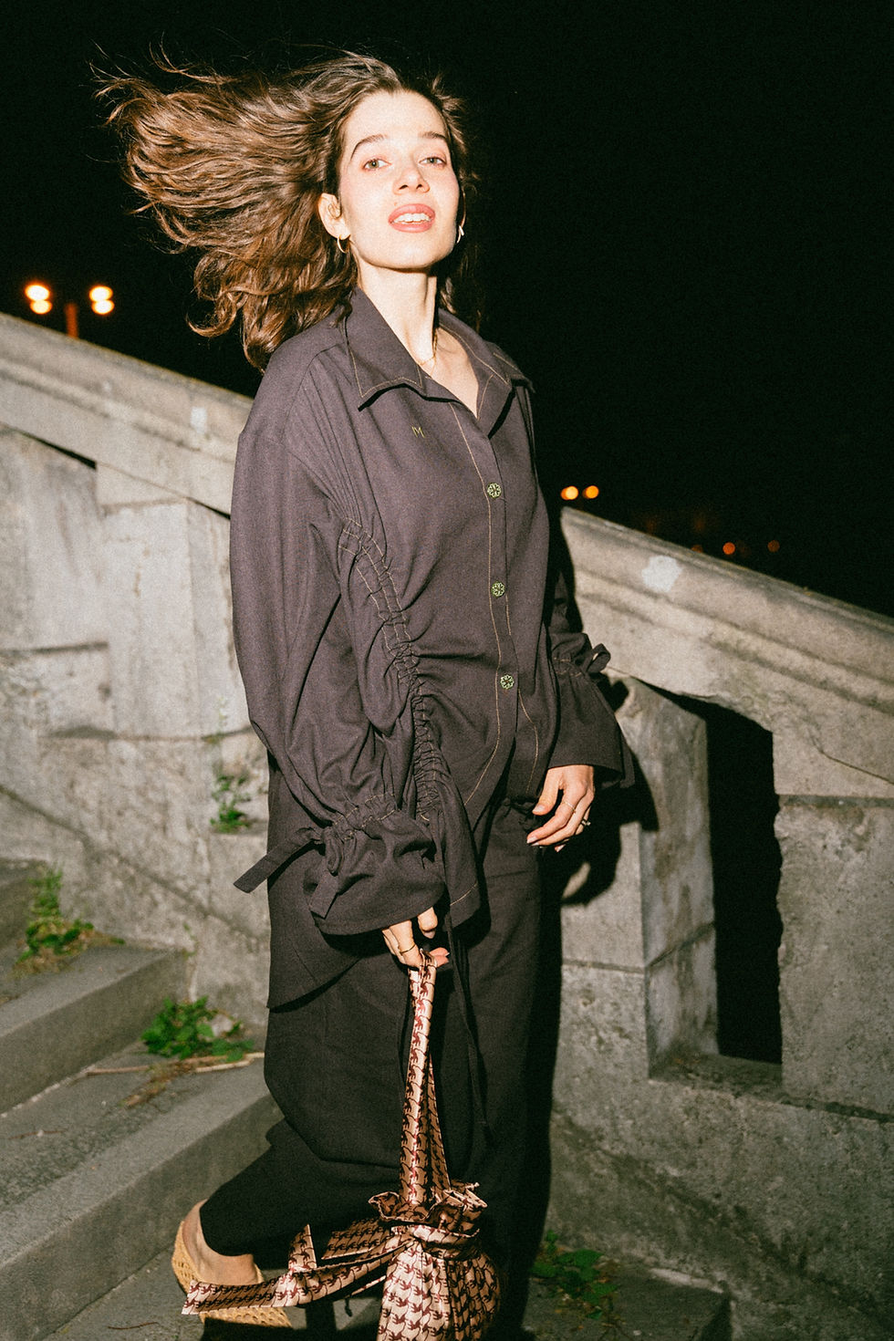 Thumbnail: Linen Lounge Shirt / Midnight Mocha