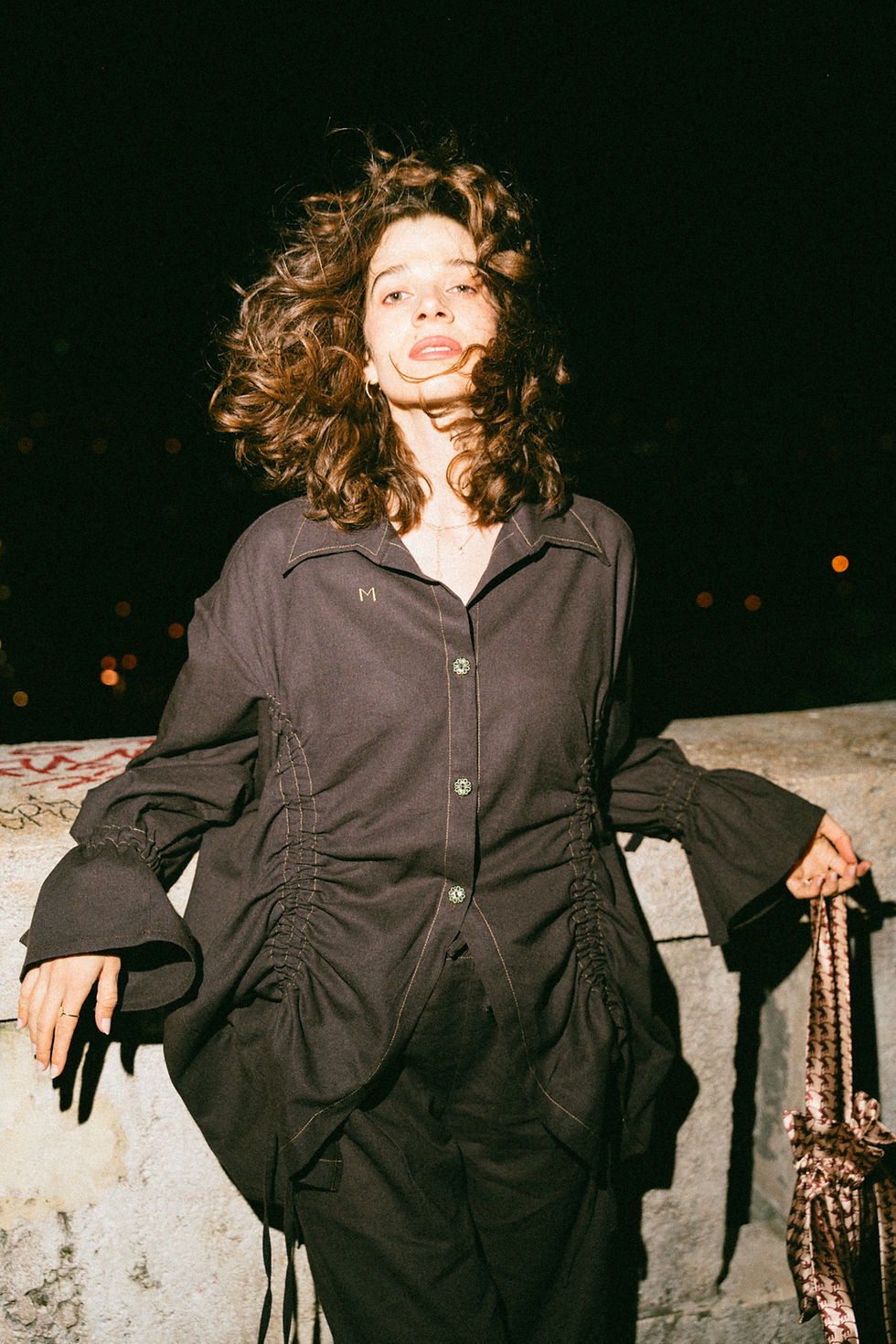 Thumbnail: Linen Lounge Shirt / Midnight Mocha