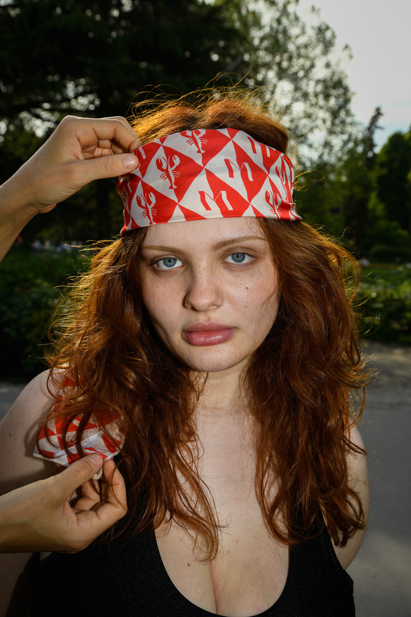 Lobster Love Satin-Silk Scarf