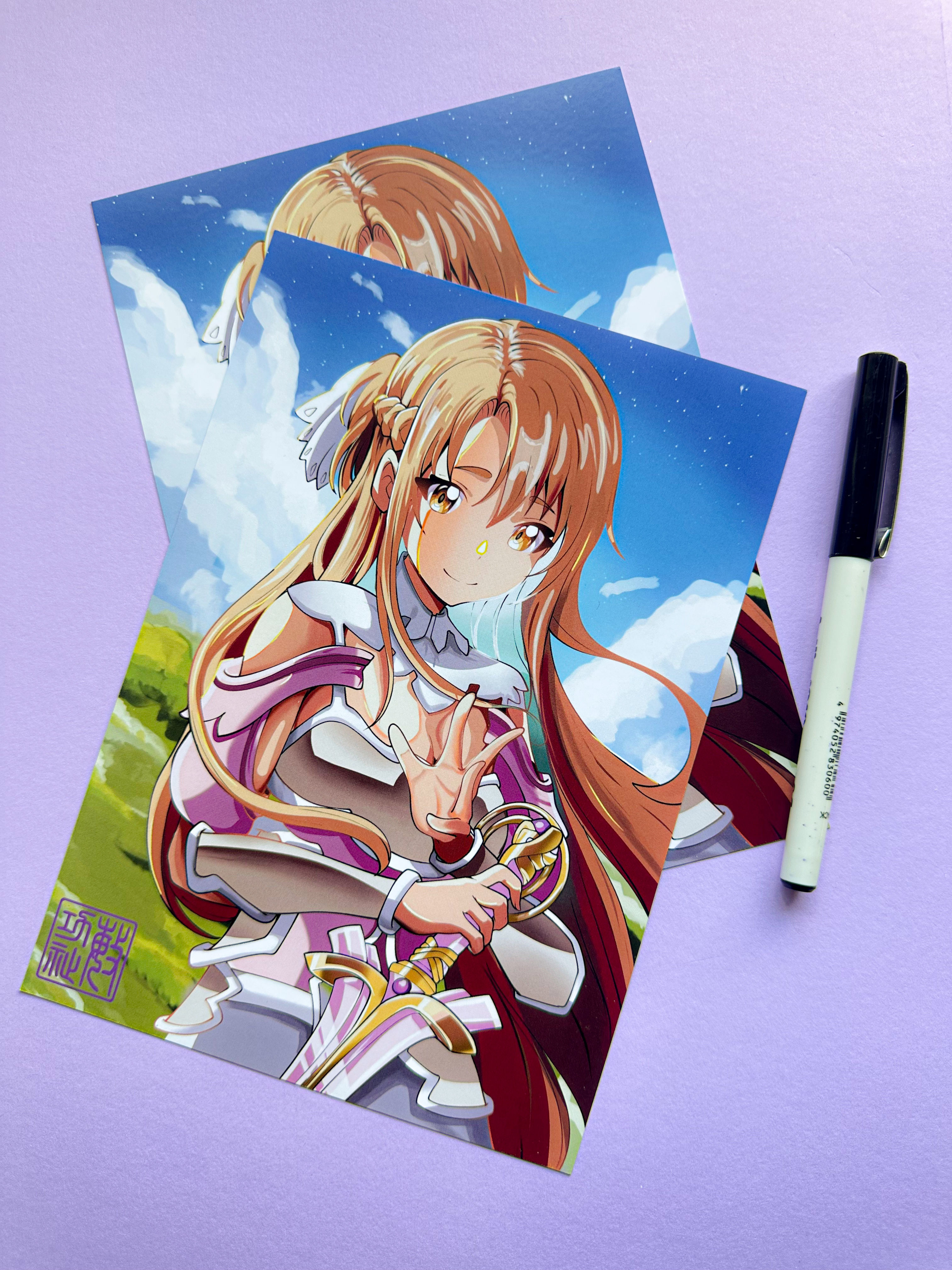 Sword Maiden Digital Art Print - A5/A3