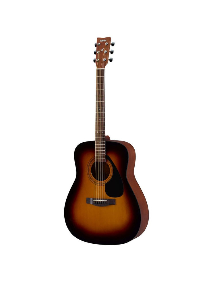 side angle view of yamaha acoustic guitar