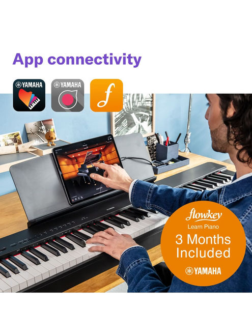 App connectivity options for the Yamaha digital piano.