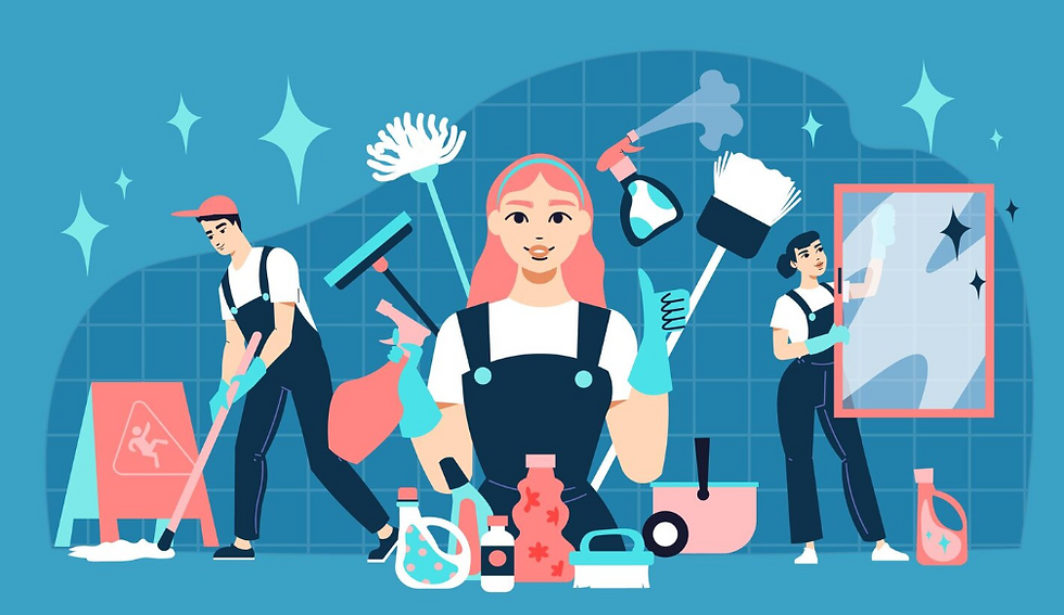 Cleaning professionals at Sujana Academy Of Innovation.