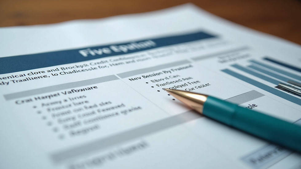 Close-up of a credit report document with highlighted sections