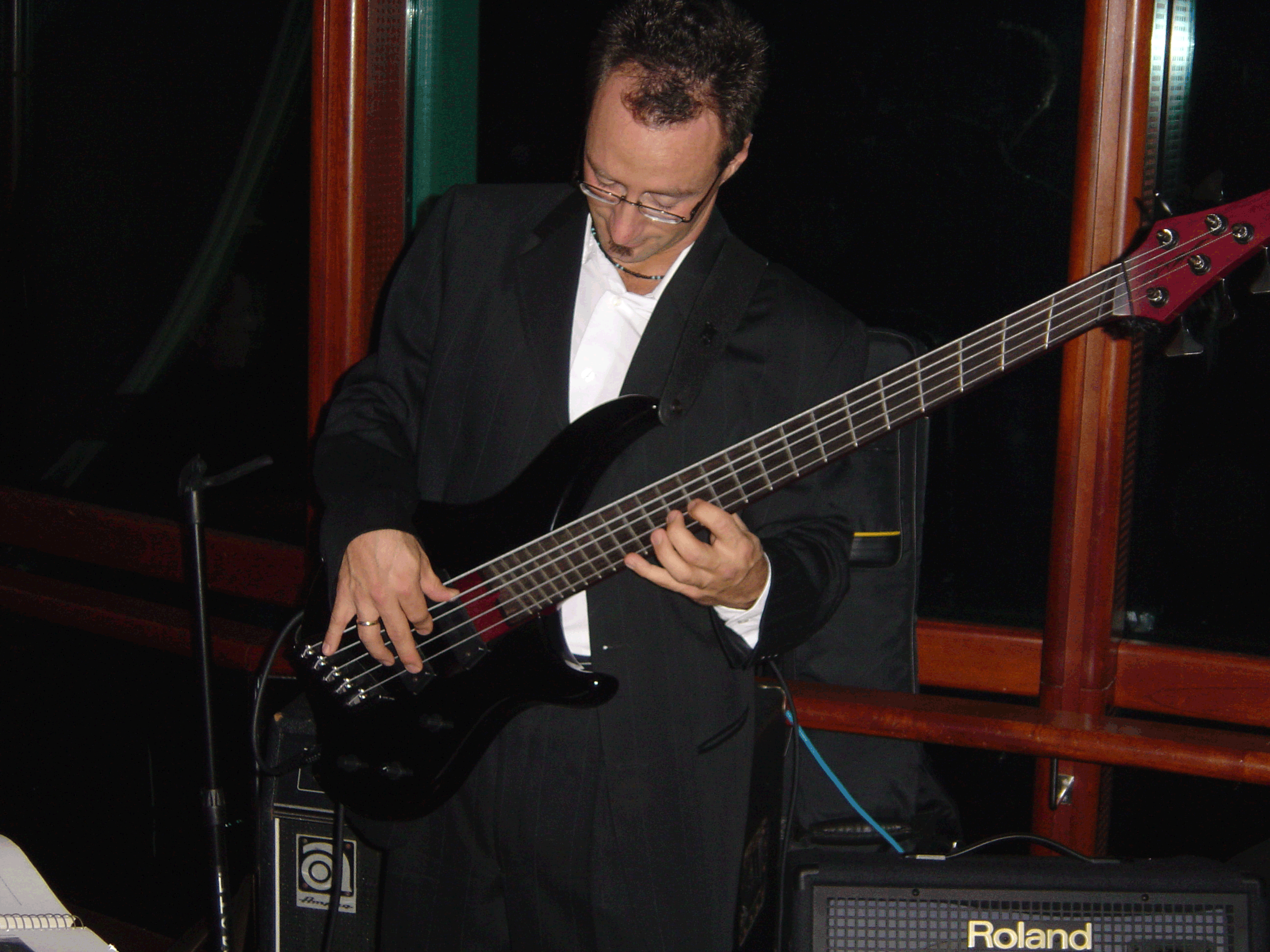 Franz playing solo on electric bass