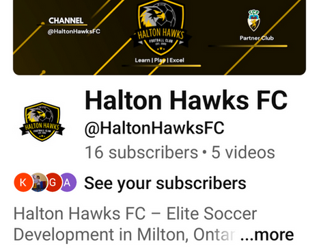 Halton Hawks FC Launches Official YouTube Channel