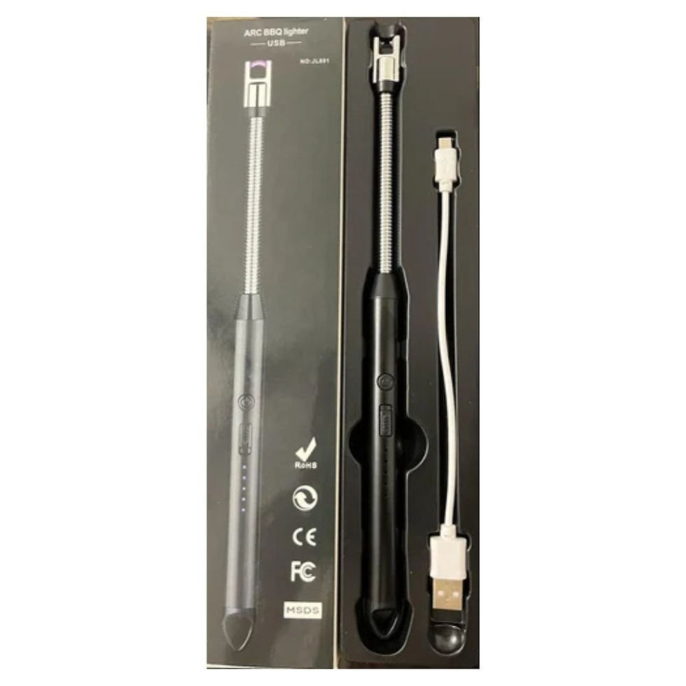 Miniature : USB Rechargeable Electric Arc BBQ Lighter - Black