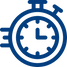 An icon of a stopwatch moving fast.