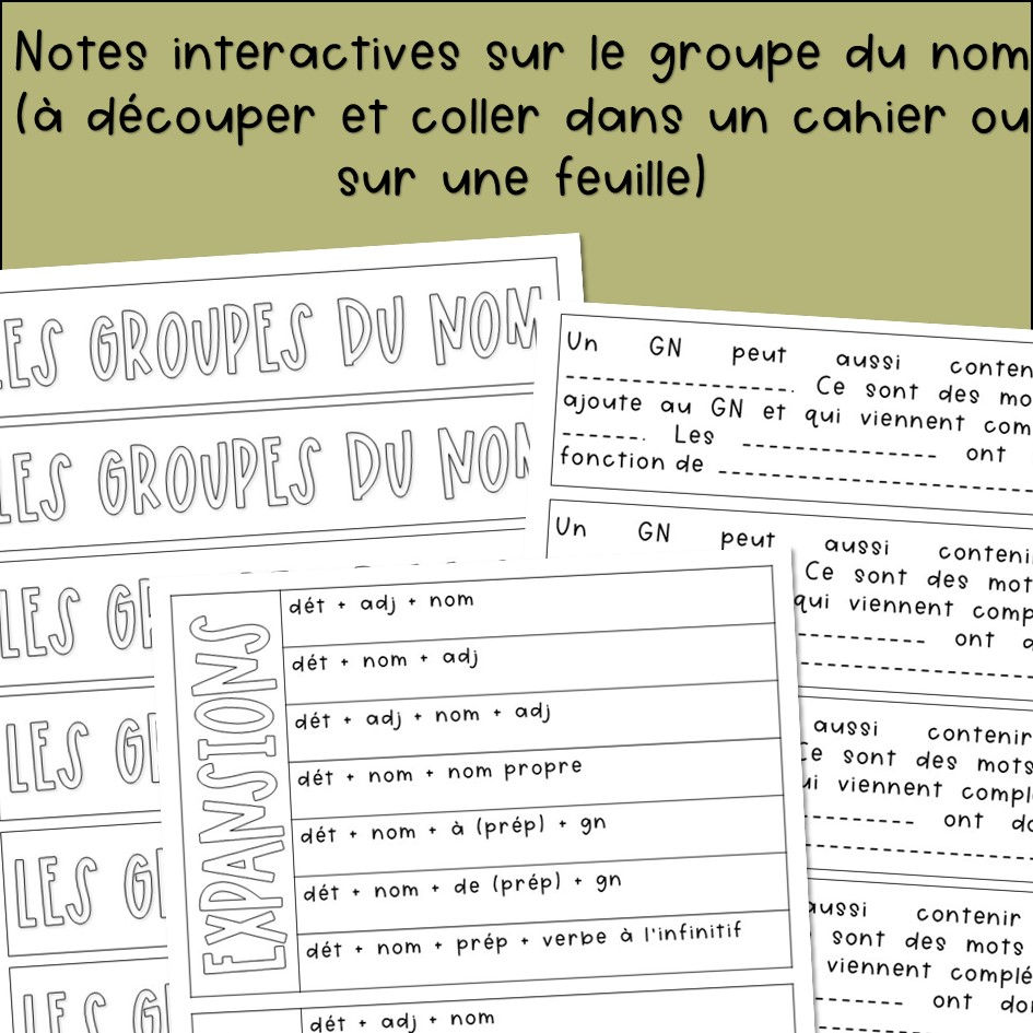 Thumbnail: Mini-leçon et notes interactives - Groupes du nom - 3e cycle