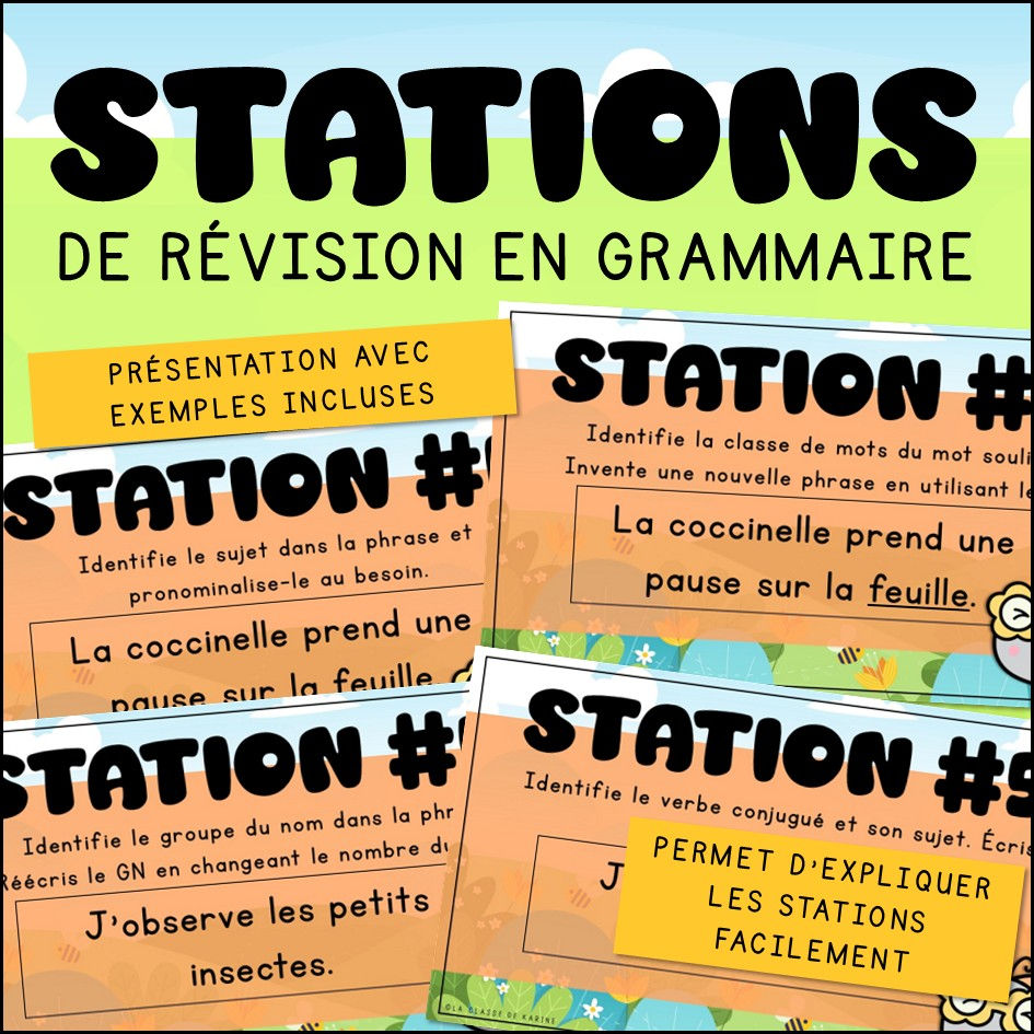 Thumbnail: Stations de révision en grammaire - 2e cycle