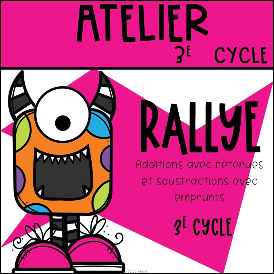 Rallye des additions et des soustractions de grands nombres - 3e cycle