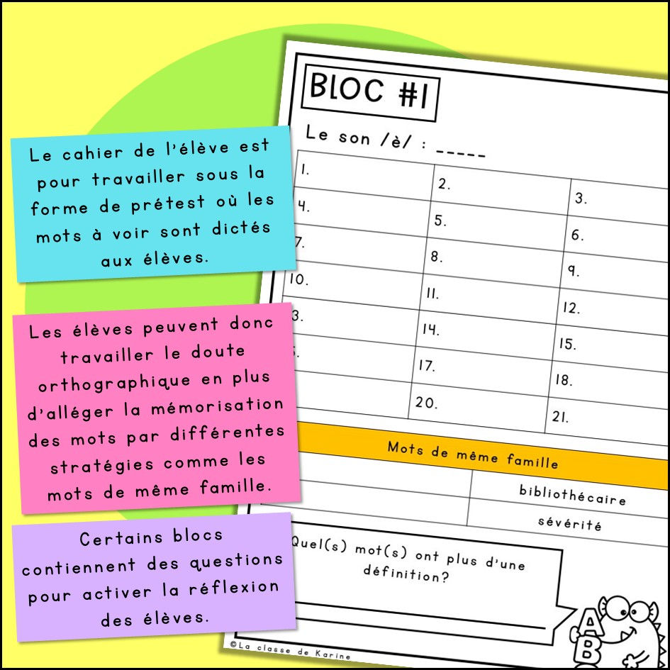 Thumbnail: Blocs de mots - 5e année - Nouvelle liste