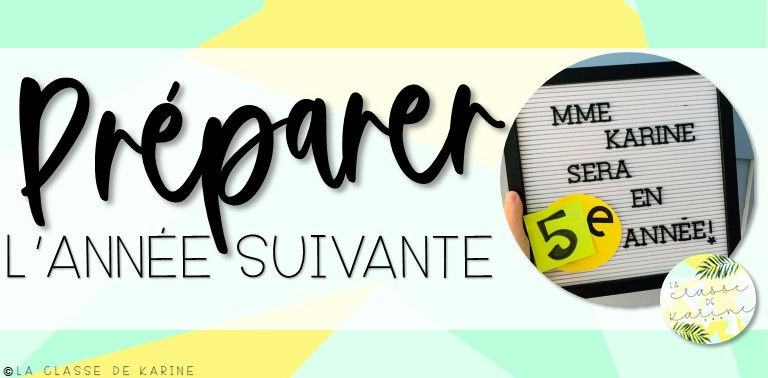 Préparer l'année suivante