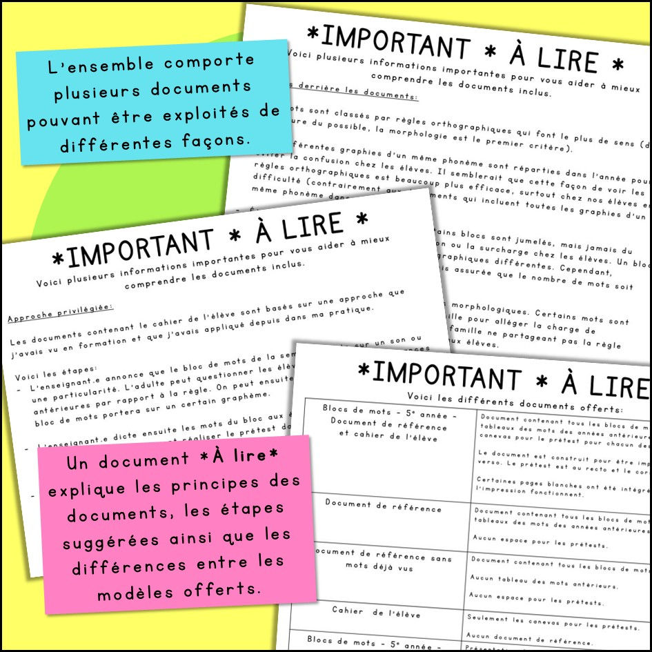 Thumbnail: Blocs de mots - 5e année - Nouvelle liste
