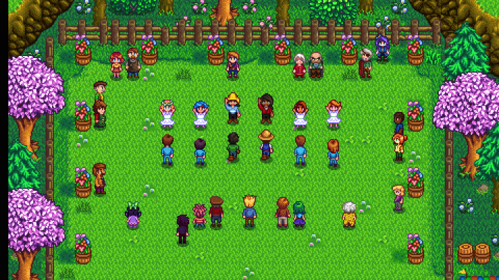 Stardew Valley gaming screenshot of the flower dance.