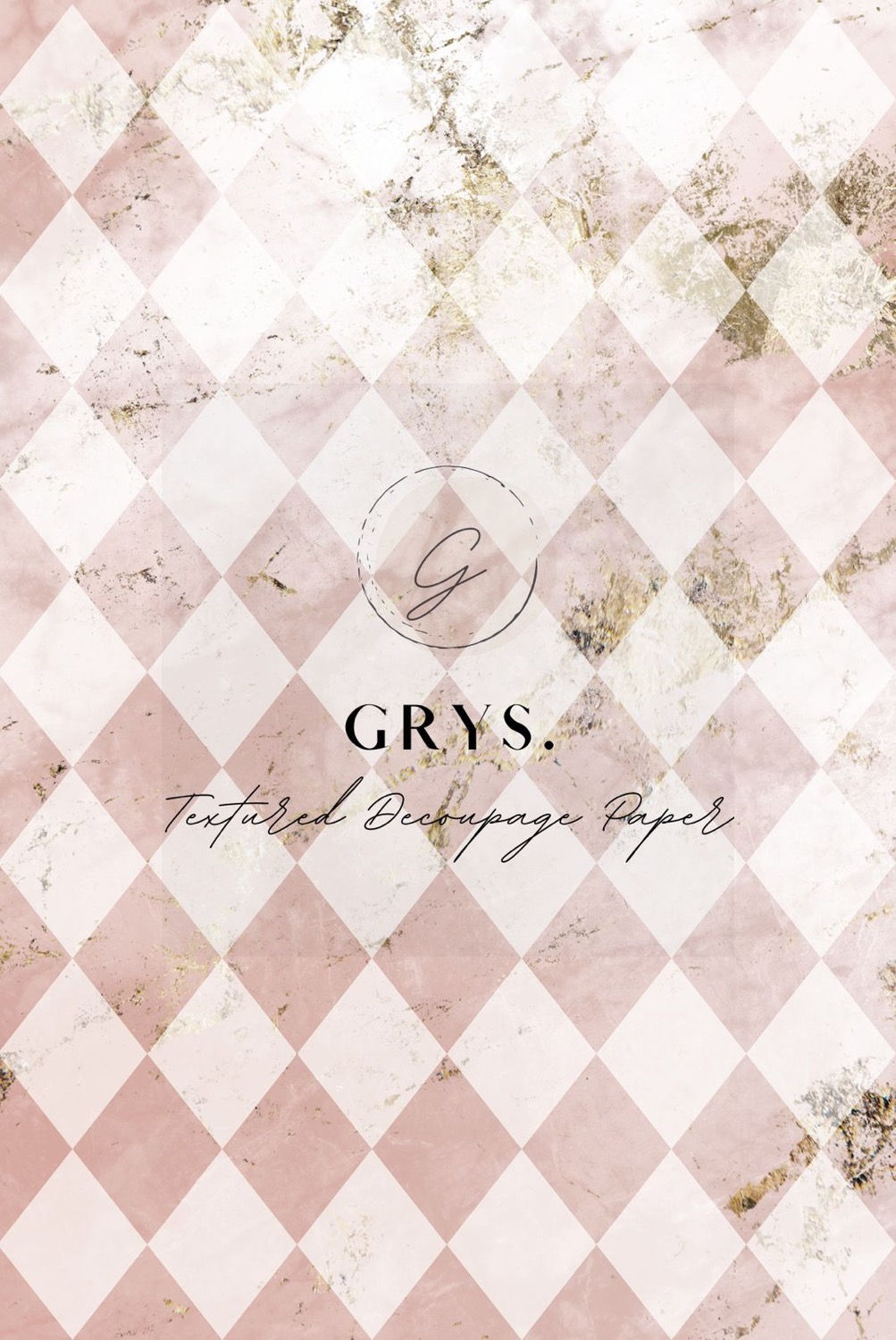 GRYS. Papier de découpage texturé - Arlequin rose