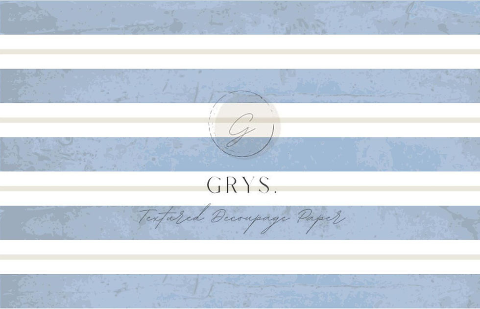 GRYS. Textured Decoupage Paper -Blue & Beige Stripe